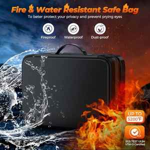 Organisateur de documents ignifuge et étanche grande capacité, boîte extensible portable avec fermeture éclair pour le rangement de fichiers à domicile et en voyage - Product Image 3
