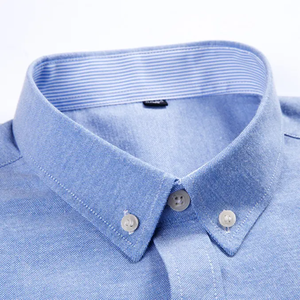 Vendita calda da uomo luce blu ufficio vestibilità regolare Smart Casual camicie a maniche lunghe <span class=keywords><strong>Oxford</strong></span> per uomo Top - Product Image 5