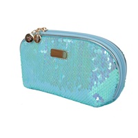 Vente en gros de sacs de maquillage à paillettes à la mode pour dames Sacs à main personnalisés à paillettes bleu flash Pochette de maquillage Sacs à cosmétiques à promouvoir