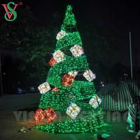 Décoration de Noël moderne imperméable avec lumières, arbre de Noël géant en plein air