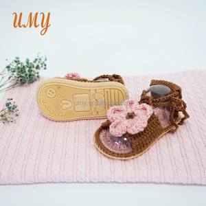 <span class=keywords><strong>Sandalias</strong></span> planas de ganchillo para bebé recién nacido, flores personalizadas, bonitas, de verano, venta al por mayor - Product Image 4