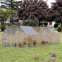 Poulailler de luxe en fer massif facile à nettoyer avec toit en tissu Oxford pour volailles de grande taille, cage à poulets pour l'élevage en plein air