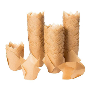 Muffins Cup Hot Sale Pastry Cup Paper Tulip Muffin Papers Cups Black Cupcake Liners