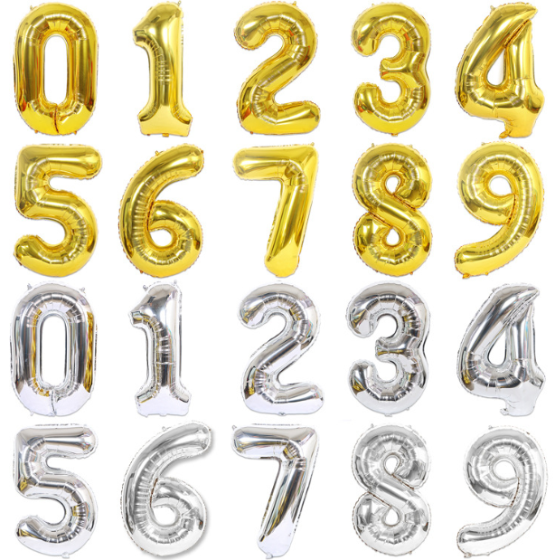 40 Inch Jumbo Gold 21st Birthday Foil Balloon - Silver Crown Mylar Balloon For Party Decor