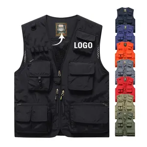 2023 Fashion Soft shell Multi Pocket Photography Quick Dry Vest Life Jacket Outdoor Fishing And Hunting Vest For Men