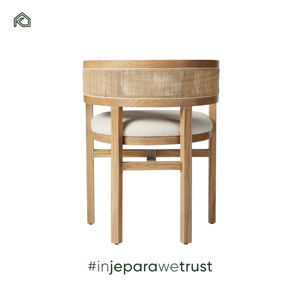 Zaki Chair Teak wood chair with <b>rattan</b> seating offering timeless style breathable comfort and solid durability - Product Image 3