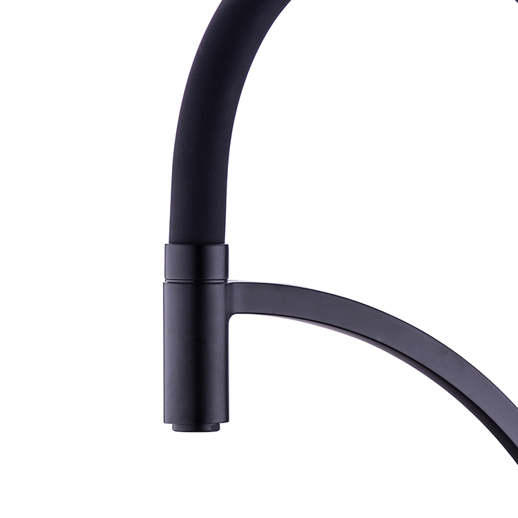Black Flexible Silicone Spout Single Lever Kitchen Faucet