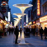 Lampadaire solaire en forme de champignon - Éclairage paysager moderne pour place urbaine/chaussette piétonne
