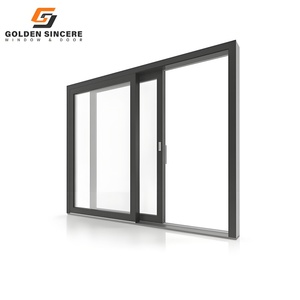 GS Modern Design High Impact Black Aluminum Frame Double Glazing Sliding <b>Windows</b> for Villas - Product Image 4