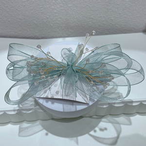 Vente en gros de pinces à cheveux en maille pour filles, nœuds en ruban de tulle, nœuds élégants de style Mori Girl pour femmes, accessoires pour cheveux - Product Image 3