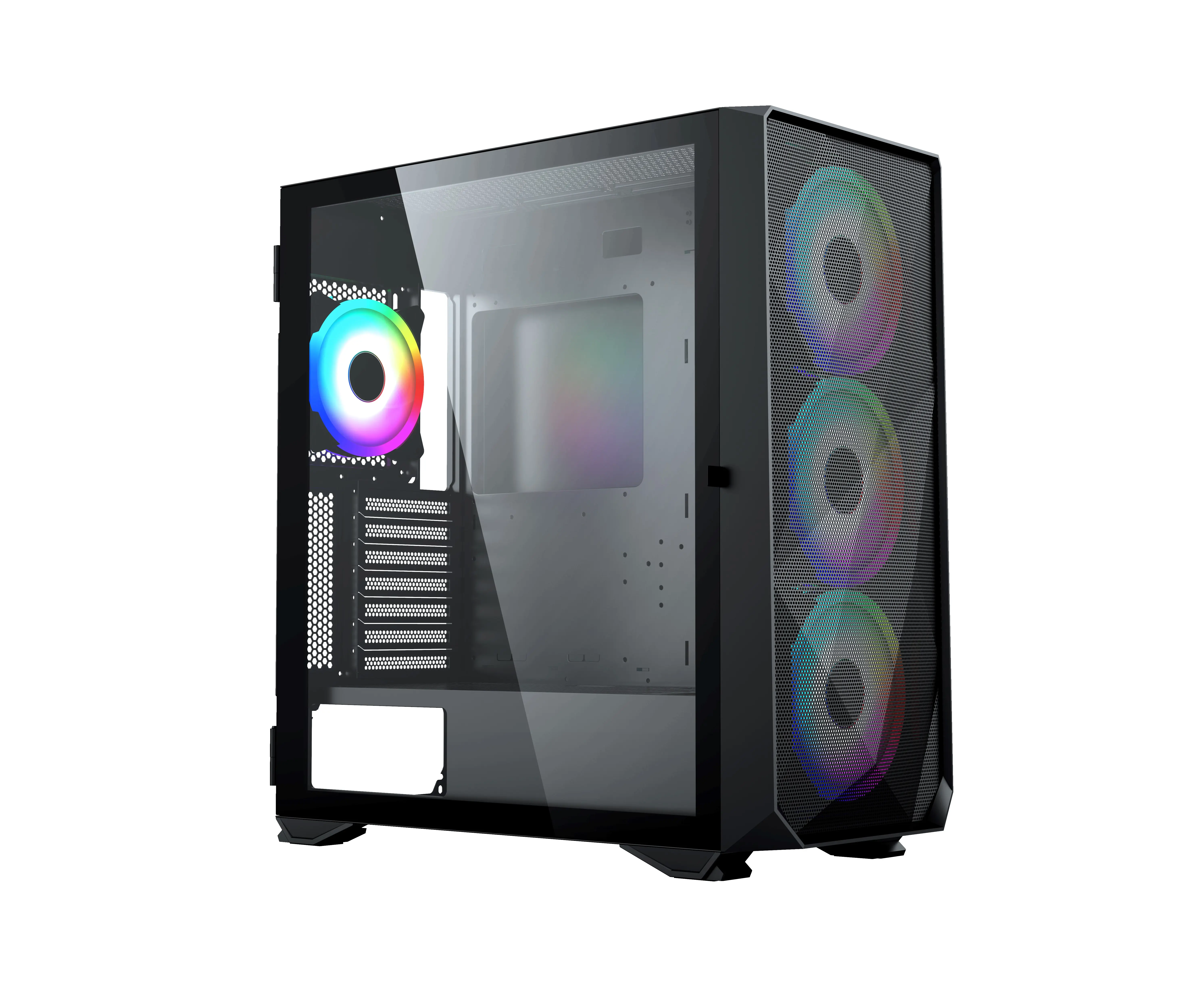 ITX/MICRO ATX/ATX Black Removable T/G front panel with Ultra-Fine mesh perforation full-Tower gaming Pc Cabinet