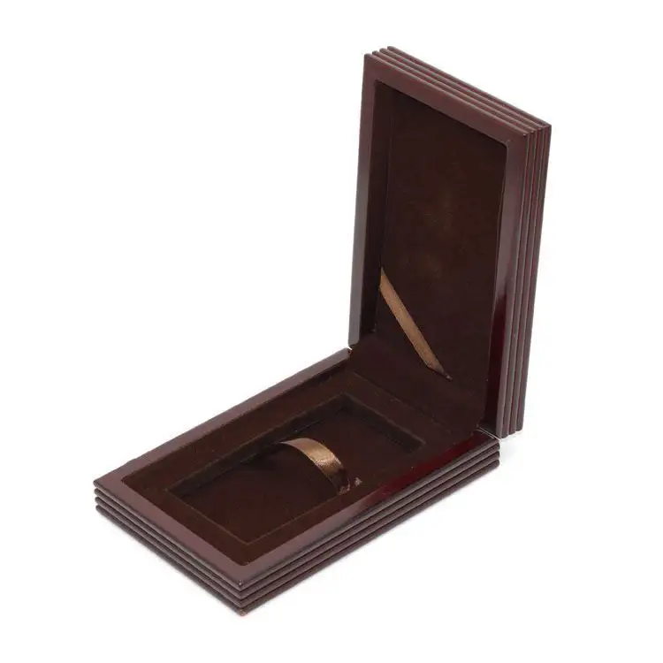 Qualité flottant rouge fermé cent rectangulaire objet rotatif dernière Piano laque boîte à monnaie en bois