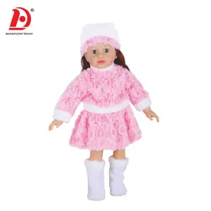 HUADA Vinyl Baby Fashion Lovely 18 Inch Long Hair Musical Girl Doll with 12 Sound