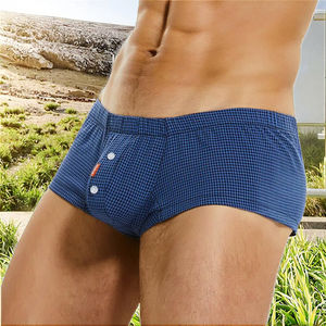 Calzoncillos bóxer de cintura media para hombre SEOBEAN, pantalones cortos de dormir con estampado de flechas y diseño a cuadros - Product Image 2