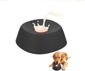 Bol à lécher pour chien et chat facile à nettoyer, distributeur de nourriture lent avec base à ventouse et anneau en caoutchouc - Jouet pour animaux de compagnie pour calmer et soulager l'<span class=keywords><strong>ennui</strong></span> - Product Image 1