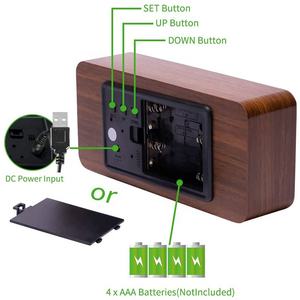 KH-WC004จีนที่กำหนดเองพิมพ์โต๊ะข้างเตียงอิเล็กทรอนิกส์วันเดือนปีแสดงนำไม้ดิจิตอลปฏิทินนาฬิกาปลุกสำหรับเด็ก - Product Image 3