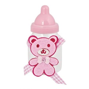 Botella de bebé FAVOR rosa con asa de cartón sin BPA y patrón de animales para la alimentación de la leche de los niños - Product Image 1