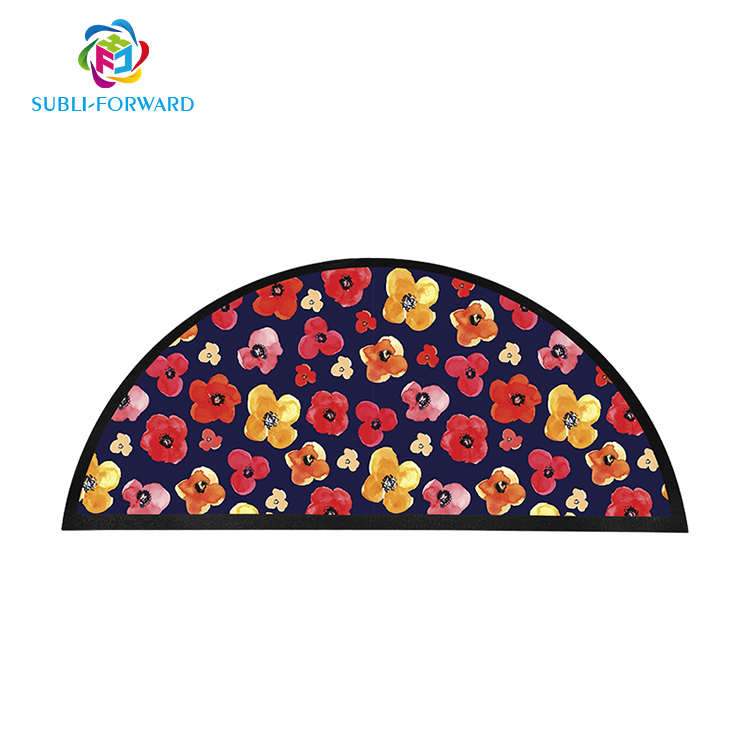 Thiết Kế Mới Tùy Chỉnh In Non-slip Nửa Vòng Tầng Cửa Mat Với Cao Su Cho Thăng Hoa