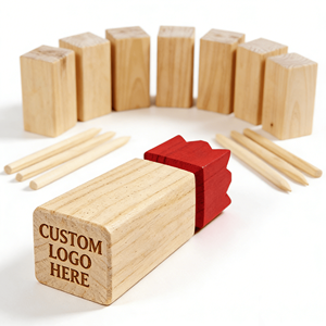 Juego <span class=keywords><strong>de</strong></span> <span class=keywords><strong>Ajedrez</strong></span> Vikingo Kubb Personalizable, Grabable, <span class=keywords><strong>de</strong></span> Madera Maciza, para Regalos Corporativos y Actividades <span class=keywords><strong>de</strong></span> Team Building - Product Image 1