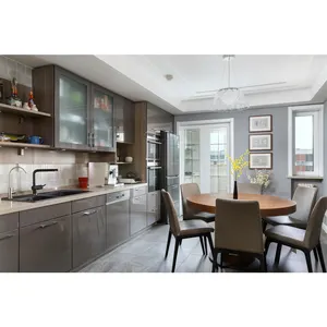 HS-CG1574 muebles modernos gabinete montado en la pared una isla cocinas para apartamentos prefabricados Cocina