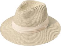 Chapeau Panama d'été à large bord Femmes/Hommes Chapeau de soleil enroulé pour la plage en plein air Fedora en paille avec accessoire en dentelle pour le voyage