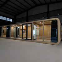Cabine mobile préfabriquée insonorisée à structure en acier pour bureau de jardin moderne, studio de cour et travail à distance, type Apple Cabin House