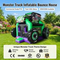 Château gonflable Monster Truck avec toboggan, pour fêtes d'enfants, qualité commerciale, certifié CE EN4960 ASTM F2374 UL, garantie 3 ans