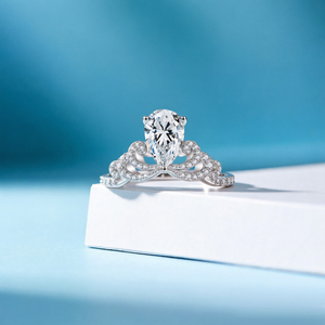 Factory Price S925 Sterling Silver Rhodium Fashion Jewelry <b>Rings</b> Pear Cut Cubic Zirconia Promise <b>Ring</b> Women's Anniversary Party - Product Image 2