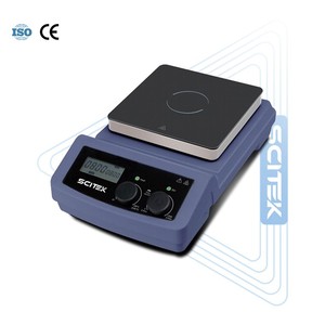 เครื่องกวนสารแม่เหล็กแบบแผ่นร้อน SCITEK ขนาด 180x180 มม. แผ่นทำงานขนาด 20 ลิตร ทำจากแก้วไมโครคริสตัลไลน์ พร้อมระบบทำความร้อนอินฟราเรดแบบครอบคลุมเต็มพื้นที่ สำหรับห้องปฏิบัติการ - Product Image 2