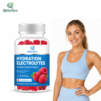 Gummies électrolytiques Qbioflex en marque privée, sans sucre, électrolytes, hydratation, complément alimentaire pour la récupération musculaire