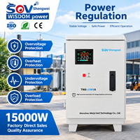 Stabilisateur de tension monophasé 15KVA 220V AC avec transformateur en cuivre, écran LCD, protection contre les surcharges TND-15KVA