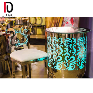 Luz LED de espejo de vidrio de mesa de acero inoxidable mesa de bar - Product Image 6