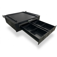 Système de rangement pour benne de pick-up, boîte à outils coulissante double pour le camping, le overlanding et les équipements de travail
