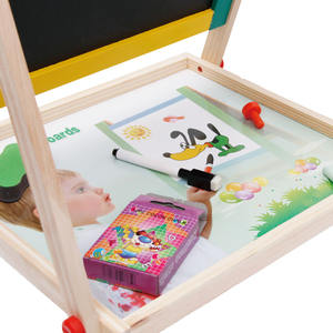 Papan gambar sketsa anak-anak seni klasik kayu kustom 2 in 1 mainan pembelajaran pendidikan dini bayi untuk anak laki-laki perempuan - Product Image 3