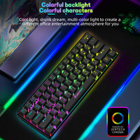 Clavier mécanique de jeu JERTECH JK540 personnalisé, blanc, mini-split, 60 %, avec interrupteurs rouges, filaire, RGB, pour gamers