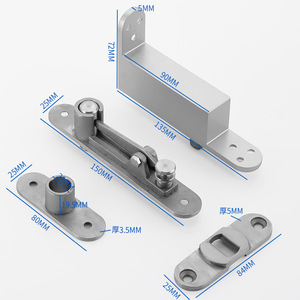 GQK GL1436 Charnière de porte centrale à axe céleste et terrestre, quincaillerie de porte décalée avec amortisseur hydraulique 60kg, axe 360° en acier inoxydable - Product Image 2