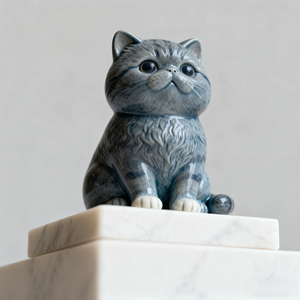 Figura de <span class=keywords><strong>Gato</strong></span> Tabby <span class=keywords><strong>Gris</strong></span> Hecha a Mano con Resina, Linda Estatua de Gatito para Decoración del Hogar - Product Image 4