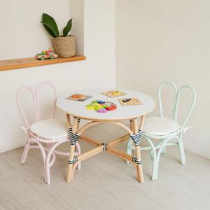 Chaise pour enfant en rotin tressé à la main, moderne et durable, pour l'extérieur, cadeau pour chambre d'enfant, salle de jeux, chambre à coucher - Product Image 2