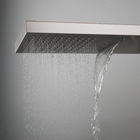 Ensembles de douche modernes à poignée unique en chrome, accessoires de douche carrés en laiton poli, robinets thermostatiques pour salle de bain