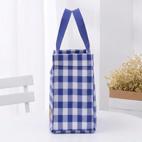 Sac fourre-tout à carreaux de capacité moyenne en tissu imperméable avec doublure TC, taille personnalisable pour les trajets quotidiens et comme sac à lunch