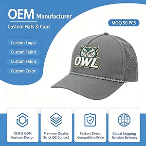 Gorra Trucker de Algodón Azul de 5 Paneles con Visera Plana, Bordado Personalizado de Logotipo, Alta Calidad, OEM, Cierre Ajustable con Cuerda - Product Image 1
