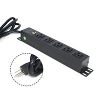PDU de Montaje Vertical en Rack 1.0U con 5 Tomas de Corriente Estadounidenses para Gabinete de Servidores