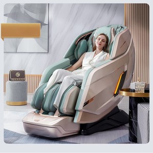 Jingdian <b>Massage</b> Chair Sl Type Guide Rail 4D Robotic <b>Hand</b> Home Smart Electric Sofa Chair Blue Emerald Green - Product Image 1