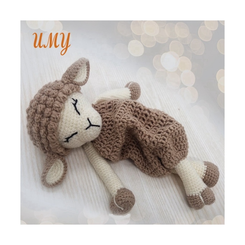 Stuffed Lamb Crochet Soothing Security Blanket