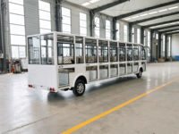 Bus électrique de tourisme RENQI 23 places 72V 200AH 11KW, navette panoramique fermée, autonomie 100km, vitesse 28km/h, pour stations balnéaires et parcs d'attractions