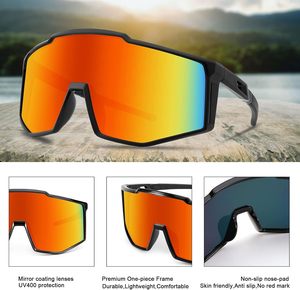 Custom Logo OEM <b>Big</b> Frame Silicone Polarized Sport <b>Sunglasses</b> with Adjustable Strap UV Protection for Cycling - Product Image 2