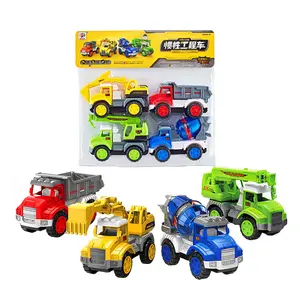 Hot Selling Set Dump Fahrzeug Reibung angetrieben Bau LKW Bagger Spielzeug Kran LKW Spielzeug für Jungen