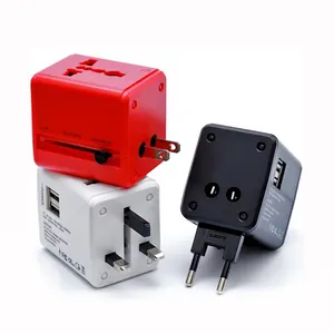 socket Travel adapter USA, UK, Australia, EU, power conversion plug 2A Portable world universal two USB charger adapter