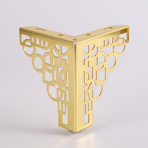 GQK GW2581902 Golden Iron Durable Modern Simple Hollow-Patterned Furniture <b>Pads</b> for Sofa Feet - Product Image 2