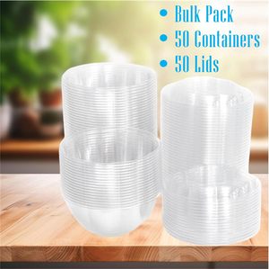 Bol à salade rond transparent jetable de 24 oz en plastique haute transparence pour Poke Bowl - Product Image 2
